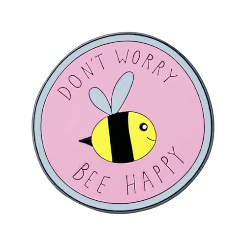 CULASIGN Lustig Emaille Anstecknadel, Don't Worry Bee Happy Pin Cartoon Brosche Metall Anstecker Pin für Frauen Männer Kinder Geschenk