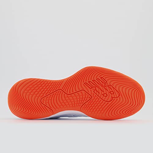 New Balance Tênis masculino 696 V4 Hard Court, Branco/laranja vibrante, 8 Wide