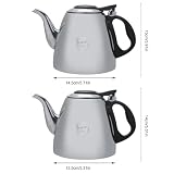 Czajniczek ze stali nierdzewnej, czajnik, czajnik, żaroodporny uchwyt, do domu, kawy i biura, 1,2 l/1,5 l (1,5 l)