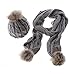 ZUMUii Butterme Mujeres Lady Fashion Invierno c¨¢lido de Punto Gorro y Bufanda de Punto para Pom Pom Gorro Lana Bola de Peluche Bufanda Set Gris Gris