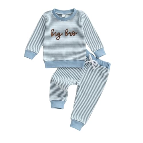 Jersey de punto para niña con capucha y pantalón a rayas de dos piezas