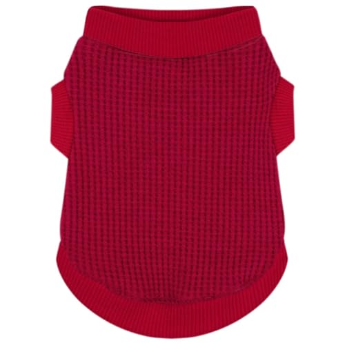 Image of Cozy and Functional Dog Shirts for Small Puppies: Stretchable Wine Red Attire with Easy-On Design, Ideal for Chihuahuas and Yorkies - Enhance Comfort and Playfulness on Chill Days XX-Large