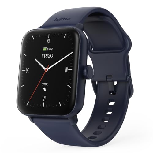 Montre sport GPS Hama 6010 bleue pour répondre aux appels en courant