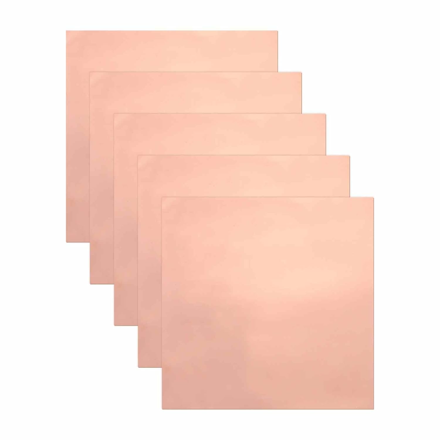 MECCANIXITY 5PCS Copper Foil Thin Tape Sheet, Copper Metal Conductive Insulating Shielding Adhesive Tape 10" for Stained Glass Crafts Electrical Guitars Soldering Gardens Slug