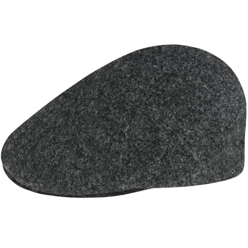 Kangol Seamless Wool 507 Flat Cap for Men and Women, Large, Dark Flannel