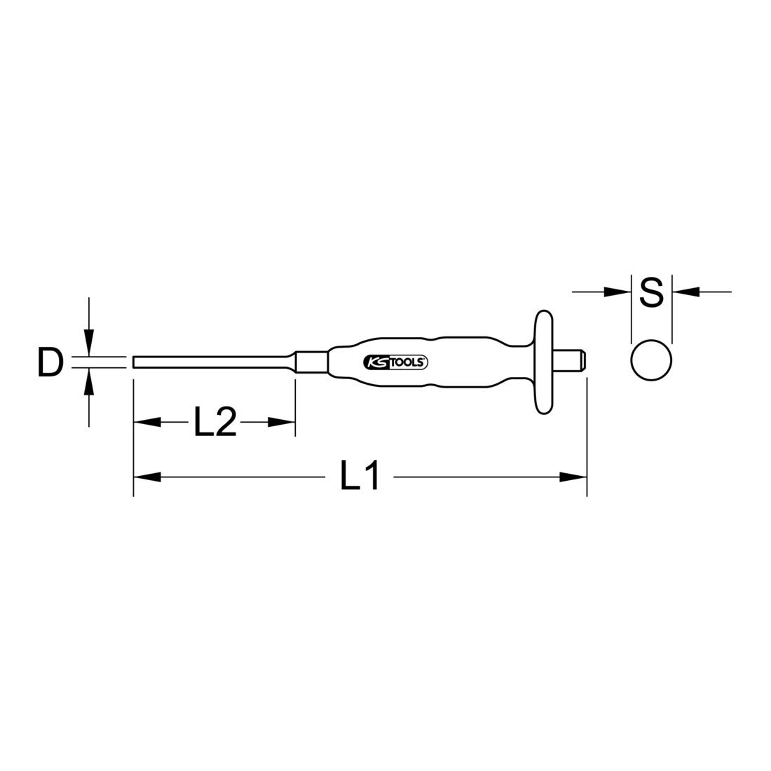 KS Tools 6mm Pin Punch Round Shaft, Transparent, ø 6 mm - Image 3
