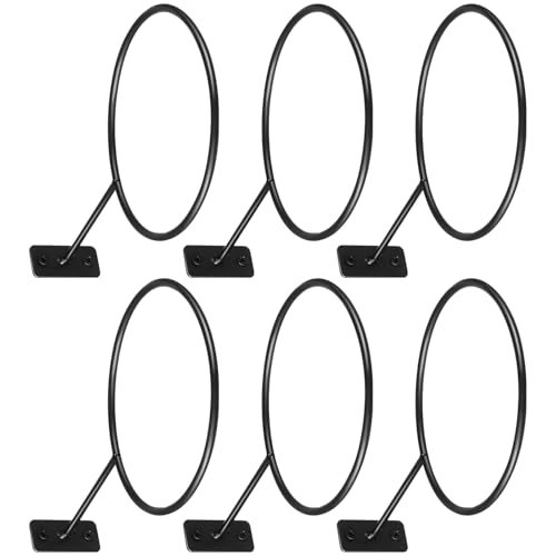 Support mural pour ballons de basket et football - Rangement en métal noir pour 6 ballons