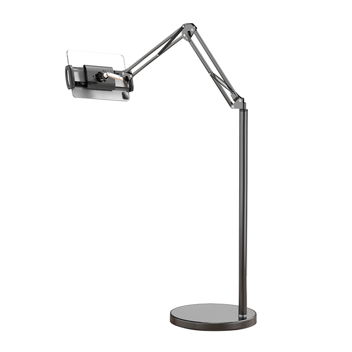 BKHsgDXJ Phone stand With Adjustable Height and 10 lb Stable Round Base,for 4-13.5" Devices and All Phones(Black,1.75m)