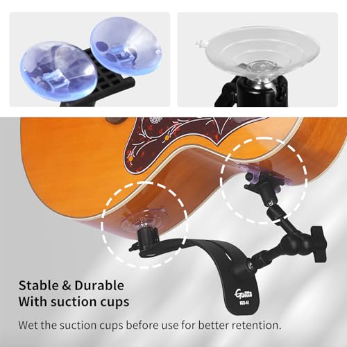 Image of GUITTO Guitar Balance Support - Classical Guitar Support Foot Stool, Ergonomic Design, Quick Adjustment (Lock) Angle, Suitable for Acoustic Guitars with a Smooth Paint(Lacquer) Finish GGR-01