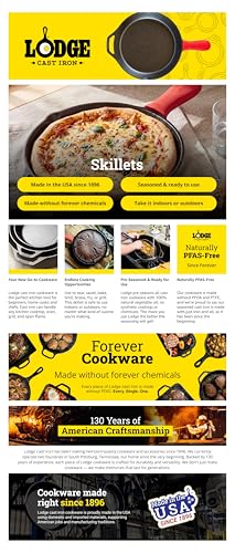 Lodge Seasoned Cast Iron Skillet - Quality Frying Pan for the Stove, Oven, Grill & Campfire - Includes Silicone Hot Handle Holder - Non-Toxic, Nonstick & Long-Lasting - 12 Inches