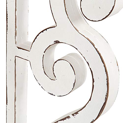 Kate And Laurel Wyldwood Country French Solid Wood Console Table - Rustic/White Legs - Natural Wood Top #TOP4