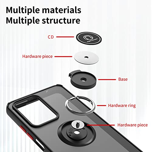 Image of QUIETIP Case for Motorola Edge 70 with Screen Protector,Magnetic Ring Car Stand Silicone Translucent Matte Drop Protection Cover,Green