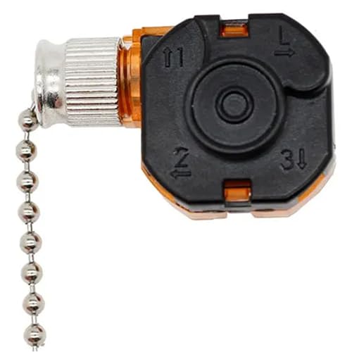 Ceiling Fan Pull Chain Switch, 4 Wire 3 Speed Fan Switch Speed Control Replacement Parts Compatible with Ceiling Fans Wall Lamps, 3 4 Wire