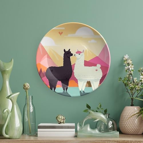 Plato decorativo de porcelana Alpacas in Love 6 pulg miniatura 5