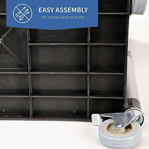Lakeside Manufacturing 2500 Utility Cart, Plastic, 3 Shelves, 300 lb. Capacity, Black, 16 x 25.5-inches - Thumbnail 4