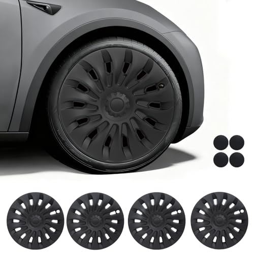 Tesla Highland Wheel Cover Hubcaps 18 inch Matte Black ABS Symmetry Design Compatible with Tesla Model 3 Highland 2024 2025 Photon Wheel