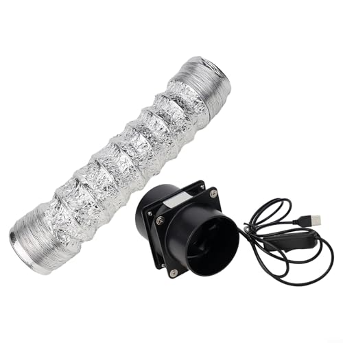 ZYNCUE Extractor de humos ESD con conducto, velocidad ajustable para circulación de aire en cocinas, talleres (ventilador más tubo de 3 m)