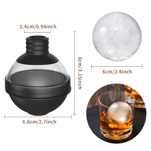 Molde de silicona para bolas de hielo 2.4 pulg, set 4 piezas miniatura 2
