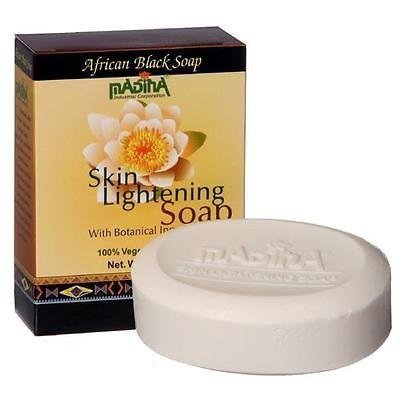 Skin Lightening Madina African Black Soap Herbal Natural Cocoa Butter Aloe
