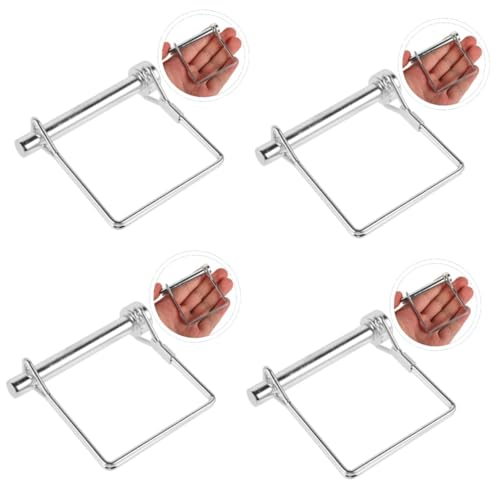 Ciieeo Pasador De Bloqueo Cerrar Pasador De Enganche De Remolque Bloqueable Pasador De Enganche del Receptor Alfiler Bloqueo De Enganche Acero para Muelles Plata 10 Piezas X 4