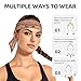 NOUZU Rose Gold Glitter Print Headbands Fashion Stretch, Hair Bands Knoted Turban Head Bands, Yoga Running Sweatband, Black