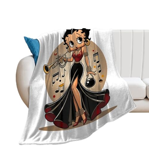 ブランケット ベティちゃん 毛布 フランネル 冬用 寒さ対策 軽量 柔らかく肌触り おしゃれ 肩掛け 膝掛け 多機能 洗える 四季適用 130*150cm