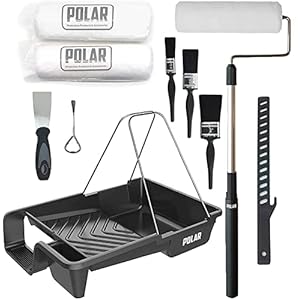 Polar Home Paint Kit met Uitschuifbare Lange Roller, Paint Tray, Tin Opener, Stirrer, 3X Paint Brushes en 2X Roller Sleeves voor het schilderen en decoreren van vloeren, muren en plafond