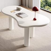 Irregular Desk, Home Office Desk, Computer Study Table, Minimalist Computer Desk, Home Desk for Living Room, Bedroom, Small Spaces,White