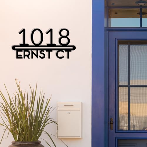 Image of Personalized House Number Custom Metal Address House Numbers Modern House Number Sign for Outside