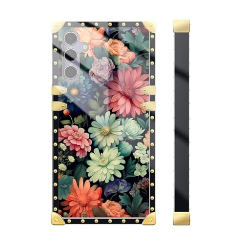 DAIZAG Compatible with Samsung Galaxy S24/S25 Case,Brilliant Flowers Golden Decoration Soft TPU Anti-Scratch Shockproof for Girl Protective Case for Samsung Galaxy S24/S25