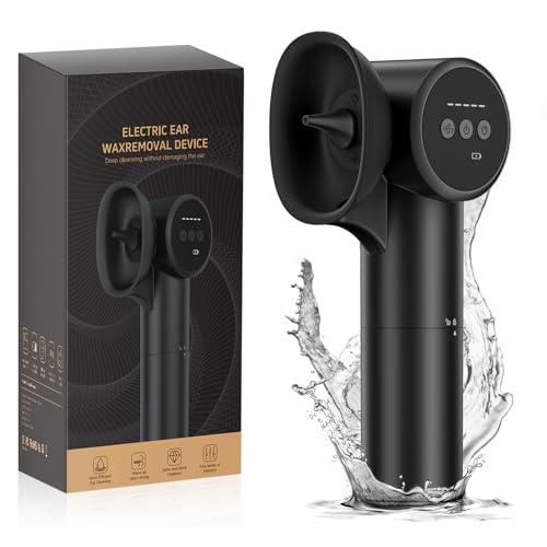 Ear Wax Removal Kit- Ear Cleaner with Hot Air Drying and Waste Water Tank,5 Water Pressure Modes for Safe & Effective Ear Cleaning and Earwax Removal (Black)