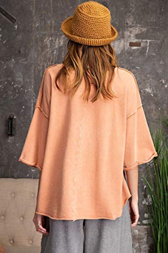 3/4 SLVS Mineral Washed Terry Knit Boxy Top - Ash - M miniatura 5