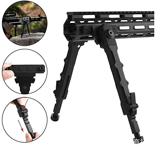 N / C Bipied Tactique en Aluminium QD Airsoft, bipied en Aluminium Noir V9 trépied bipied bipied Airsoft bipied pour la Chasse à la portée Camara Airsoft