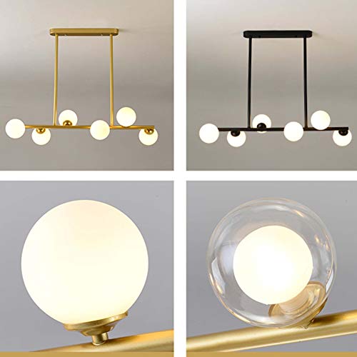 Lustre long luxueux en verre doré YRYRYW pour éclairage raffiné d'îlot de cuisine - 2