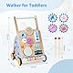 Lauflernwagen Holz, Lauflernwagen Baby Lauflernhilfe mit Rädern & Bauklötzen Spielgeräte Aktivitätszentrum Set, Multifunktion Baby Walker Spielzeug Geschenk für Kleinekinder Kinder 10 Mon. - 1-2 Jhr.