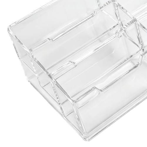 Porte carte de visite acrylique transparent 6 compartiments pour bureau 4x - 4