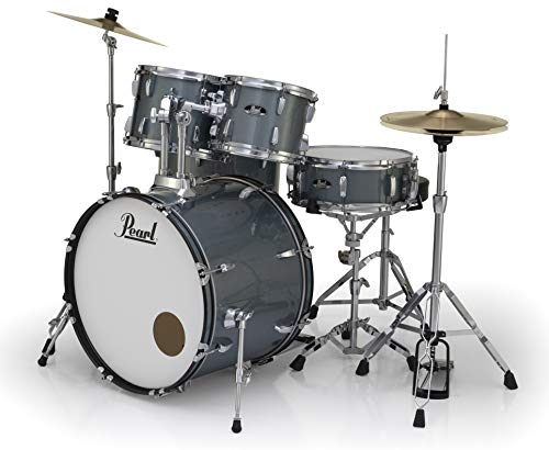 Image of Pearl, Drum Set, 5 Pcs, Roadshow, W /Stands & Cymbals -Charcoal Metallic RS525SC /C (706)