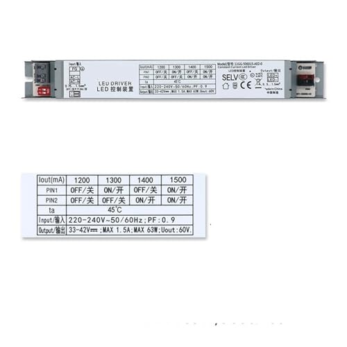 Pilote LED à courant constant 63W 1500mA transformateur AC220V