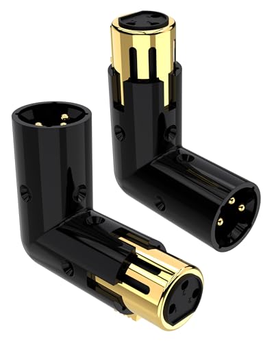 Adaptador XLR contra cables doblados conector de 90 grados ajustable para espacios reducidos