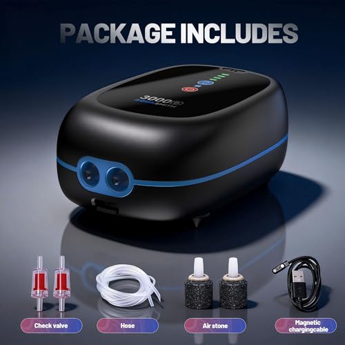 Image of Bait Aerator,IPX7 Waterproof Suitable for Outdoor Fishing Power Outage Emergency air Pump Rechargeable Aerator for Fish Built-in Battery