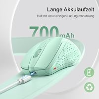 TECKNET Bluetooth Maus, Wiederaufladbare Maus Kabellos(DREI Modi: BT 5.0/3.0 + 2.4G), 4800 DPI, Ergonomische Leise Funkmaus für Laptops, Mac OS, Android, Windows – Ansicht 2