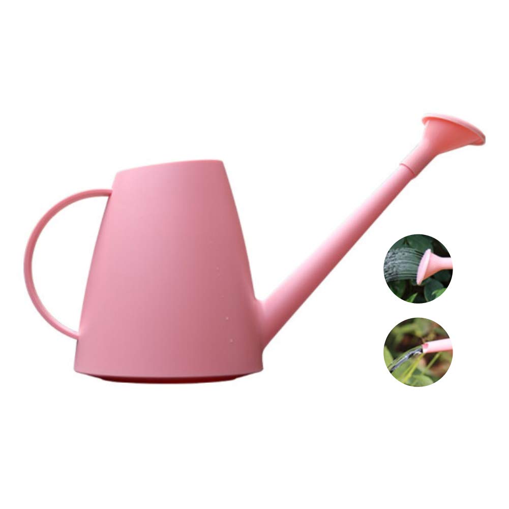 Luyy Plastic Watering Can Small Lightweight Cute Indoor Outdoor Garden Plants, Watering Can, 0.48 Gallon with Shower Head Pink
