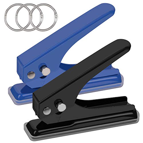 Low Force One Hole Punch,2 Packs.20 Sheets Punch Capacity,1/4" Holes.Hand Hole Puncher