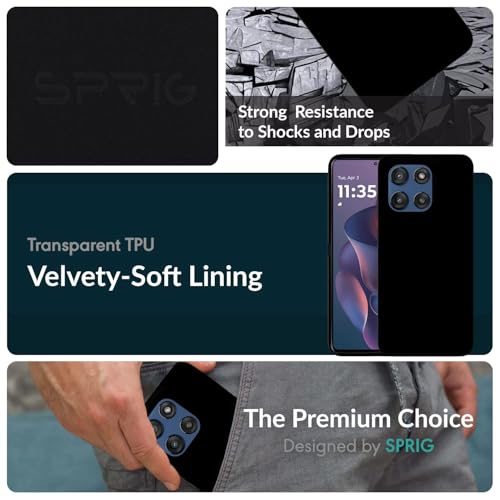 Image of SPRIG Compatible with Moto Edge 60 Stylus Premium SilkTone Back Cover Drop Tested Shock Proof Mobile Case for Men, Women, Boys and Girls with Camera Protection (Black)