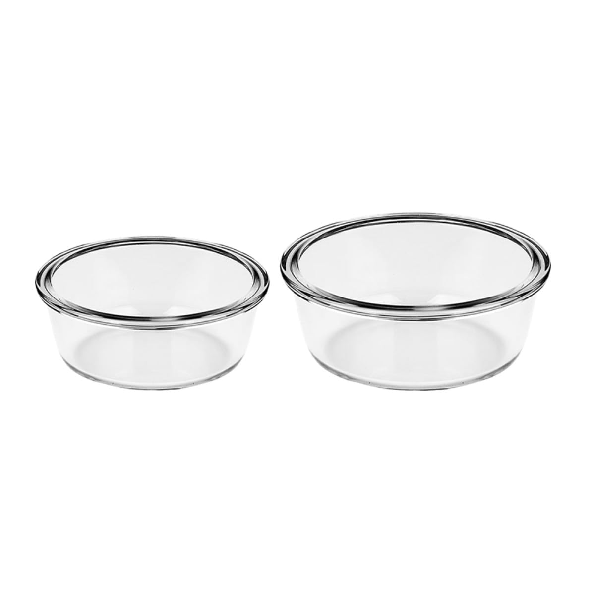 Bols en verre 650ml 1000ml Beaupretty plat de cuisson rond grand saladier transparent