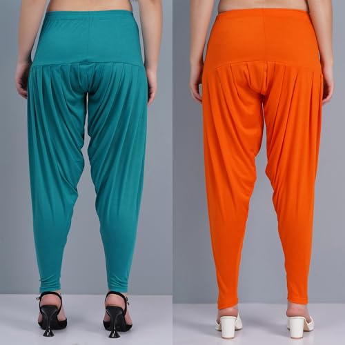 Image of Buy That Trendz Womens Patiala Pants Combo Pack of 2 Viscose Dhoti Patiyala Salwar Harem Bottoms Pants