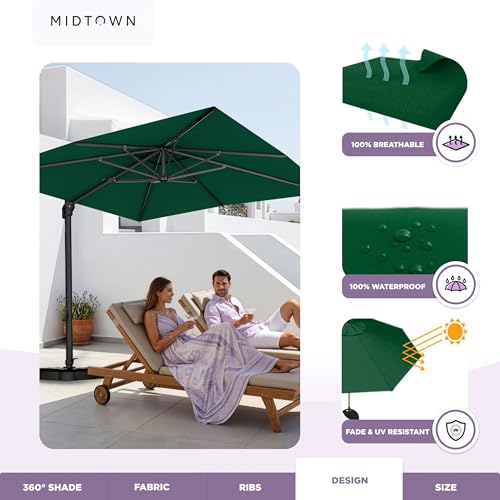 Image of Midtown Umbrellas Grande Square - 9 x 9 Ft Cantilever Umbrella