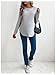 MakeMeChic Women's Maternity Tee Shirt Long Sleeve Round Neck Drop Shoulder Curved Hem Pregnancy Tops Grey Small
