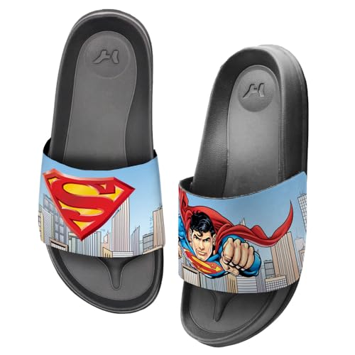 Popfunk Superman Flying City Unisex Adult Slides Adjustable Flip Flop Sandals Officially Licensed Hypd Slydr Switch™3