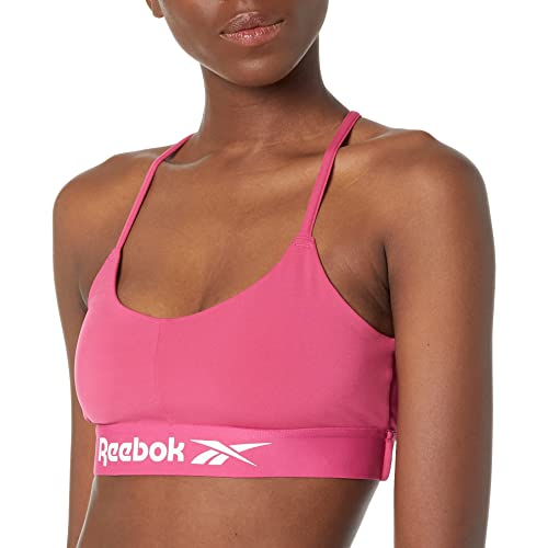 Image of Reebok Women's Satin 91% PES /9% El-Interlock-Hydrophilic Finish /Print-Digital Sublimation-Disperse Classic Workout Sports Bra